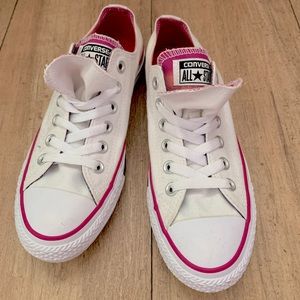 White converse with ombré details. Never been worn